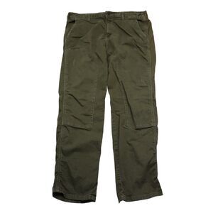 Rich Skinny Pants Womens 30 Green Flat Front Low Rise Solid Pockets Button